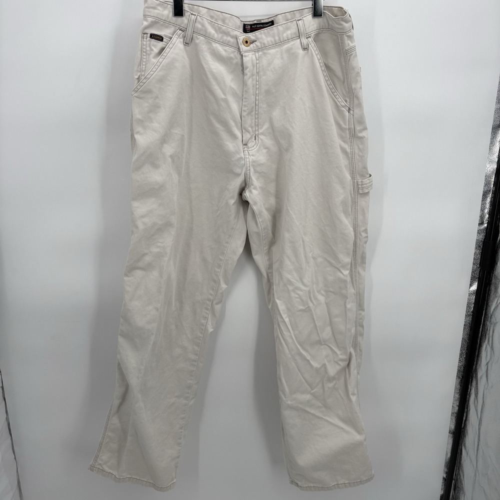 Polo Jeans Co. Men Ralph Lauren Vintage Off White Baggy 18" Carpenter 33x32